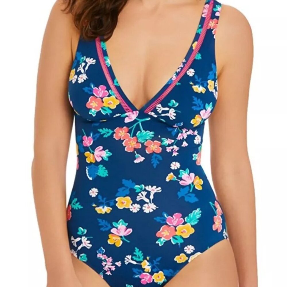 Vera Bradley Sea Tea Amanda One Piece Maillot Size M or 12 /14 Swimsuit